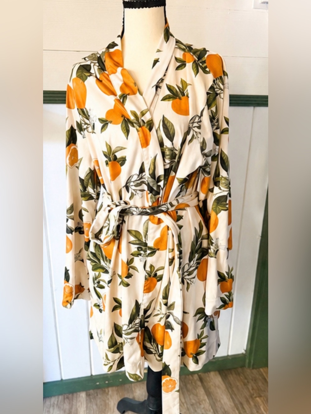 Masongrey Short Kimono Robe – Botanical – Size XL- hard to find print- READ